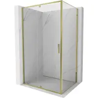 Mexen Exo cabine de douche battante 115 x 95 cm, transparent, dorée - 819-115-095-50-00