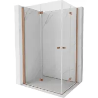 Mexen Mist-F Duo cabine de douche pliante 100 x 120 cm, transparente, cuivre brossé - 8A6-100L-120P-65-00