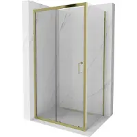 Mexen Apia Cabine de douche pliante 110 x 70 cm, Transparent, Or - 840-110-070-50-00
