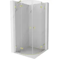 Mexen Lunar cabine de douche semi-circulaire pivotante 70 x 70 cm, transparent, or brossé - 833-070L-070P-55-00
