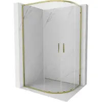 Mexen Cabine de douche Exo semi-circulaire coulissante 120 x 90 cm, transparent, or - 8132-120-090-50-00