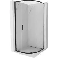 Mexen Exo cabine de douche demi-ronde coulissante 100 x 100 cm, transparent, noir - 8131-100-100-70-00