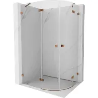 Mexen Lunar cabine de douche semi-circulaire pivotante gauche 100 x 90 cm, transparent, or rose - 833-100L-090P-60-00