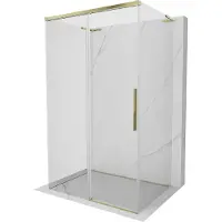 Mexen Rox-3S L cabine de douche à 3 côtés coulissante 115 x 85 cm, transparente, or - 8C2L-115-085-50-00-3S