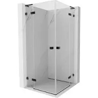 Mexen Lunar L Duo cabine de douche pivotante 70 x 70 cm, transparent, noir - 834L-070L-070P-70-00