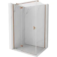 Mexen Mist H T cabine de douche pivotante gauche 85 x 100 cm, transparent, cuivre brossé - 8A5T-085-100-65-00-L