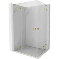 Mexen Lunar L Duo cabine de douche pivotante 105 x 75 cm, transparent, or - 834L-105L-075P-50-00