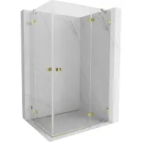 Mexen Lunar Cabine de douche duo pivotante droite 95 x 80 cm, transparent, or - 834-095P-080L-50-00
