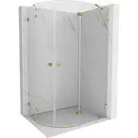 Mexen Lunar cabine de douche semi-circulaire droite à charnière 80 x 70 cm, transparente, or - 833-080P-070L-50-00