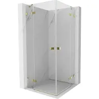Mexen Lunar Duo cabine de douche pivotante 85 x 85 cm, transparent, or - 834-085L-085P-50-00