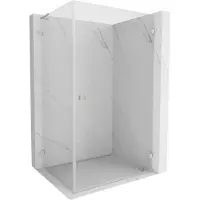 Mexen Cabine de douche Lunar-B L battante droite 100 x 80 cm, transparente, nickel brossé - 832L-100-080-97-00-P