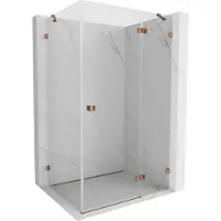 Mexen Lunar cabine de douche pivotante droite 100 x 80 cm, transparent, or rose - 834-100-080-60-00-P