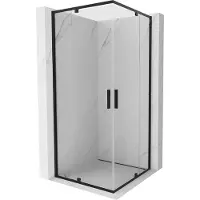 Mexen Exo cabine de douche carrée pivotante 70 x 70 cm, transparent, noir - 8110-070-070-70-00