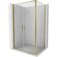 Mexen Exo cabine de douche pivotante 110 x 80 cm, transparente, dorée - 814-110-080-50-00
