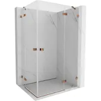 Mexen Lunar Duo cabine de douche battante droite 100 x 85 cm, transparent, or rose - 834-100P-085L-60-00
