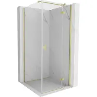 Mexen Mist H T cabine de douche pivotante droite 110 x 110 cm, transparent, or brossé - 8A5T-110-110-55-00-P