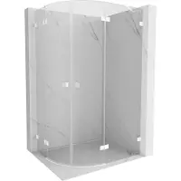Mexen Lunar cabine de douche demi-circulaire pivotante droite 100 x 90 cm, transparent, blanc - 833-100P-090L-20-00