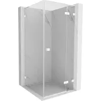 Mexen Lunar L Duschkkabine schwenkbar rechts 100 x 100 cm, transparent, weiß - 834L-100-100-20-00-P