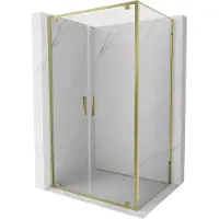 Mexen Cabine de douche pivotante Exo 80 x 70 cm, transparent, or - 8182-080-070-50-00