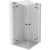 Mexen Lunar L Duo cabine de douche pivotante 75 x 75 cm, transparent, gris canon brossé - 834L-075L-075P-66-00