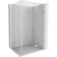 Mexen Lunar cabine de douche battante droite 95 x 80 cm, transparent, nickel brossé - 834-095-080-97-00-P