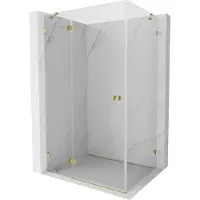 Mexen Lunar cabine de douche pivotante gauche 100 x 80 cm, transparent, or - 834-100-080-50-00-L