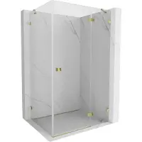 Mexen Lunar cabine de douche pivotante droite 75 x 80 cm, transparent, or - 834-075-080-50-00-P