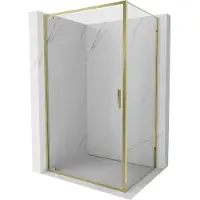 Mexen Exo cabine de douche pivotante 85 x 90 cm, transparente, dorée - 8181-085-090-50-00