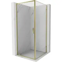 Mexen Exo cabine de douche battante 70 x 70 cm, transparent, or - 8181-070-070-50-00