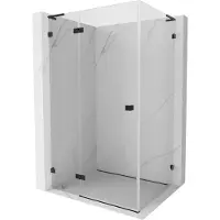 Mexen Lunar L Duschkkabine schwenkbar links 100 x 80 cm, transparent, schwarz - 834L-100-080-70-00-L