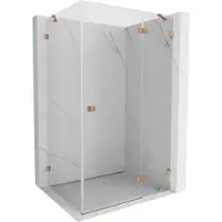Mexen Cabine de douche pivotante droite Lunar 85 x 80 cm, transparent, cuivre brossé - 834-085-080-65-00-P