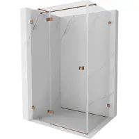 Mexen Lunar T cabine de douche pivotante gauche 140 x 110 cm, transparent, or rose - 834T-140-110-60-00-L