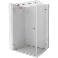 Mexen Lunar T cabine de douche pivotante gauche 125 x 100 cm, transparent, cuivre brossé - 834T-125-100-65-00-L