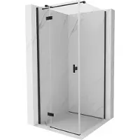 Mexen Mist H T cabine de douche battante gauche 120 x 120 cm, transparent, noir - 8A5T-120-120-70-00-L