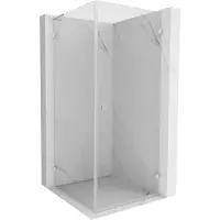 Mexen Lunar-B L cabine de douche pivotante droite 80 x 80 cm, transparent, nickel brossé - 832L-080-080-97-00-P