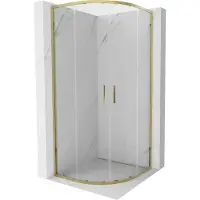 Mexen Exo cabine de douche demi-circulaire coulissante 100 x 100 cm, transparent, dorée - 8132-100-100-50-00