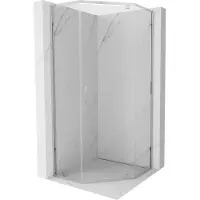 Mexen Exo Cabine de douche pentagonale pivotante 80 x 80 cm, transparente, chromée - 812-080-080-01-00