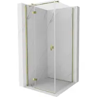 Mexen Mist H T cabine de douche battante gauche 100 x 100 cm, transparent, or - 8A5T-100-100-50-00-L