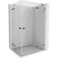 Mexen Lunar Duo cabine de douche pivotante droite 95 x 70 cm, transparent, gris canon brossé - 834-095P-070L-66-00