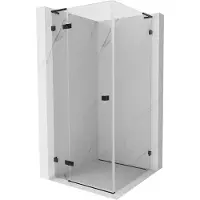 Mexen Lunar L Cabine de douche Porte battante gauche 100 x 100 cm, transparente, noire - 834L-100-100-70-00-L