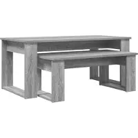 vidaXL : Ensemble de deux tables basses, couleur Sonoma gris, dimensions 100 x 50 x 42 cm