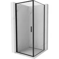 Mexen Exo Duschkabine, schwenkbar, 90 x 90 cm, transparent, schwarz - 817-090-090-70-00