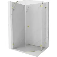 Mexen Lunar cabine de douche pentagonale pivotante droite 90 x 100 cm, transparent, or - 831-090P-100L-50-00-P