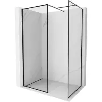 Mexen Kioto-F paroi de douche Walk-in avec cadre 160 x 120 cm, transparent 8 mm, noir - 800-160-202-04-70-120