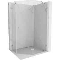 Mexen Lunar cabine de douche pentagonale pivotante droite 100 x 80 cm, transparent, chromé - 831-100P-080L-01-00-P