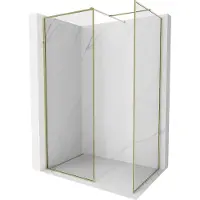 Mexen Kioto-F paroi de douche Walk-in avec cadre 80 x 80 cm, transparent 8 mm, or - 800-080-202-04-50-080