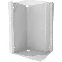 Mexen Cabine de douche pentagonale gauche Lunar L 100 x 90 cm, transparente, blanche - 831L-100L-090P-20-00-L