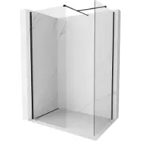 Mexen Kioto-X paroi de douche Walk-in 100 x 100 cm, transparent 10 mm, noire - 800-100-202-70-00-100-X