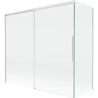 Mexen Rox, Pare-bain coulissant en deux parties 170 + 80 x 150 cm, transparent, blanc - 8C9-170-080-20-00