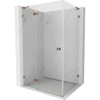 Mexen Lunar L Duschkkabine schwenkbar links 90 x 80 cm, transparent, Roségold - 834L-090-080-60-00-L